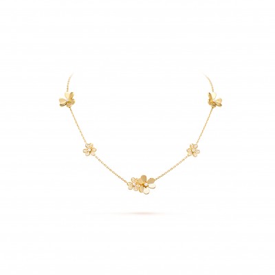 VAN CLEEF ARPELS FRIVOLE NECKLACE, 9 FLOWERS - YELLOW GOLD, DIAMOND  VCARP3W600